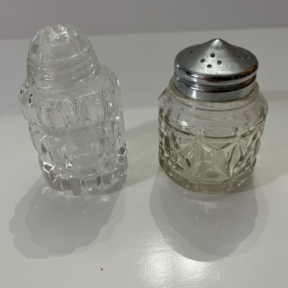 Vintage Glass Salt and Pepper Shakers